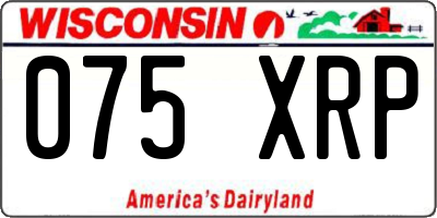 WI license plate 075XRP