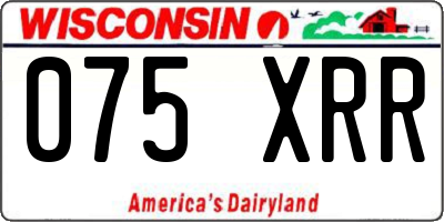 WI license plate 075XRR