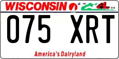 WI license plate 075XRT