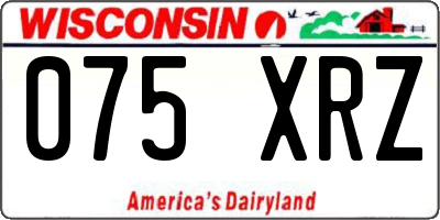 WI license plate 075XRZ