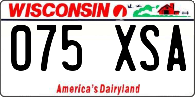 WI license plate 075XSA