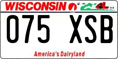 WI license plate 075XSB