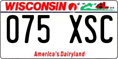 WI license plate 075XSC