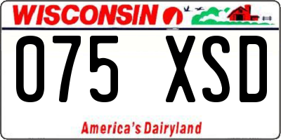 WI license plate 075XSD