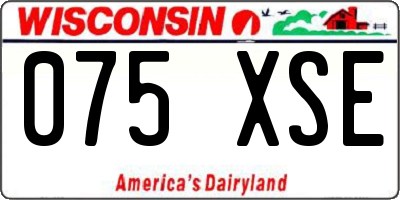 WI license plate 075XSE