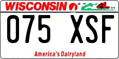 WI license plate 075XSF