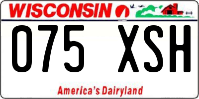 WI license plate 075XSH