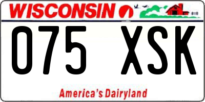 WI license plate 075XSK