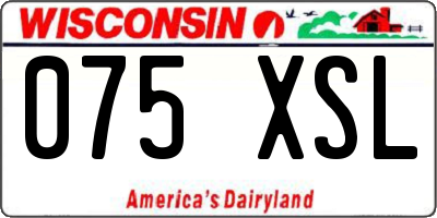 WI license plate 075XSL