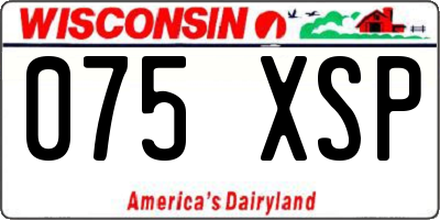 WI license plate 075XSP