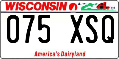 WI license plate 075XSQ