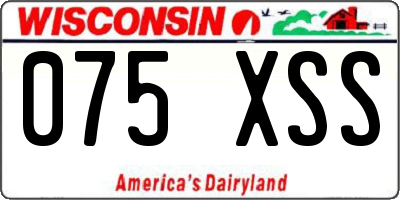 WI license plate 075XSS