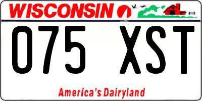 WI license plate 075XST