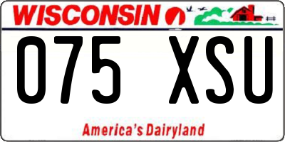 WI license plate 075XSU