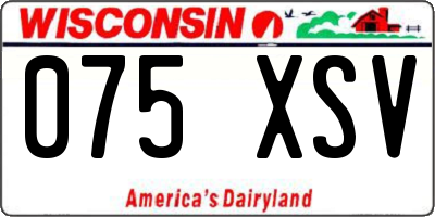 WI license plate 075XSV