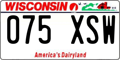 WI license plate 075XSW