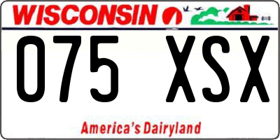 WI license plate 075XSX