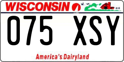 WI license plate 075XSY