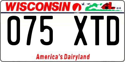 WI license plate 075XTD