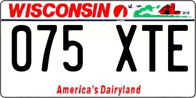 WI license plate 075XTE