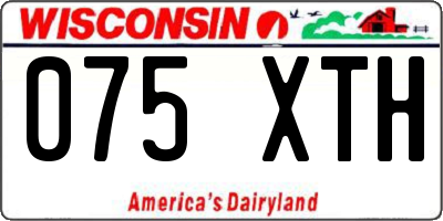 WI license plate 075XTH