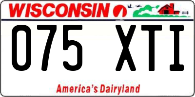 WI license plate 075XTI