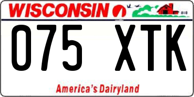 WI license plate 075XTK