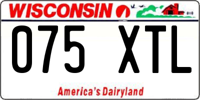 WI license plate 075XTL