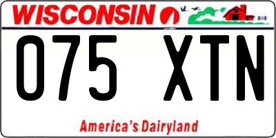 WI license plate 075XTN