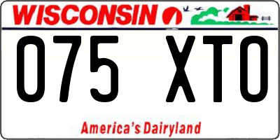 WI license plate 075XTO