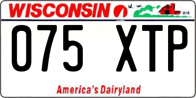 WI license plate 075XTP