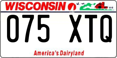 WI license plate 075XTQ
