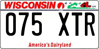 WI license plate 075XTR