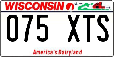 WI license plate 075XTS