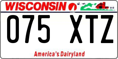 WI license plate 075XTZ