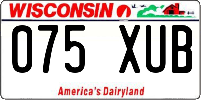 WI license plate 075XUB