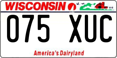 WI license plate 075XUC