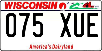 WI license plate 075XUE