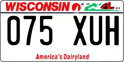 WI license plate 075XUH