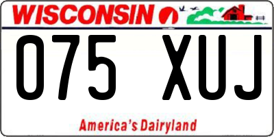 WI license plate 075XUJ