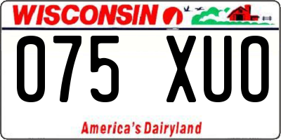 WI license plate 075XUO