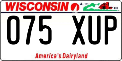 WI license plate 075XUP