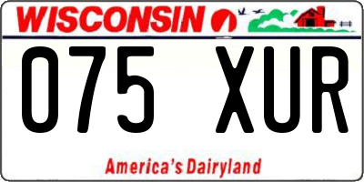 WI license plate 075XUR