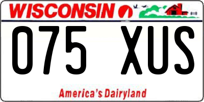 WI license plate 075XUS