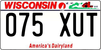 WI license plate 075XUT