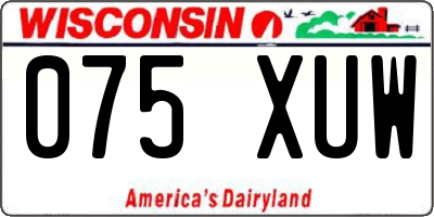 WI license plate 075XUW