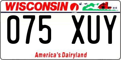 WI license plate 075XUY