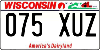 WI license plate 075XUZ
