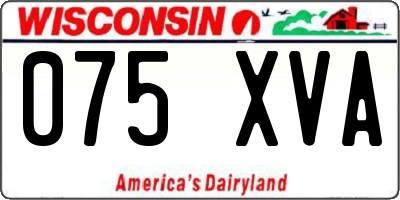 WI license plate 075XVA