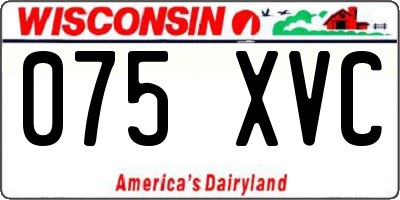WI license plate 075XVC